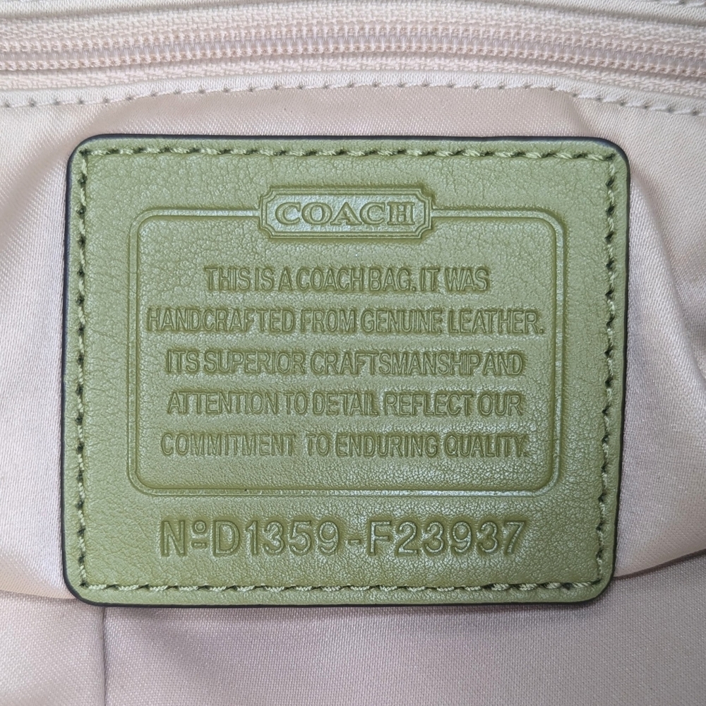 Coach Olive Green Leather Hobo Bag - Picture 3 of 8